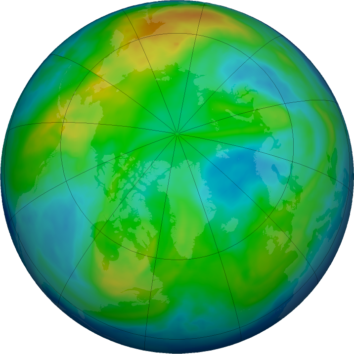 Arctic ozone map for 21 November 2018